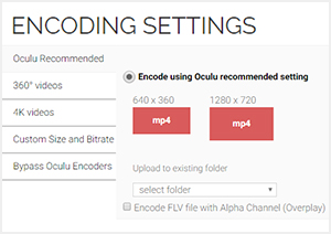 Oculu Encoding Settings