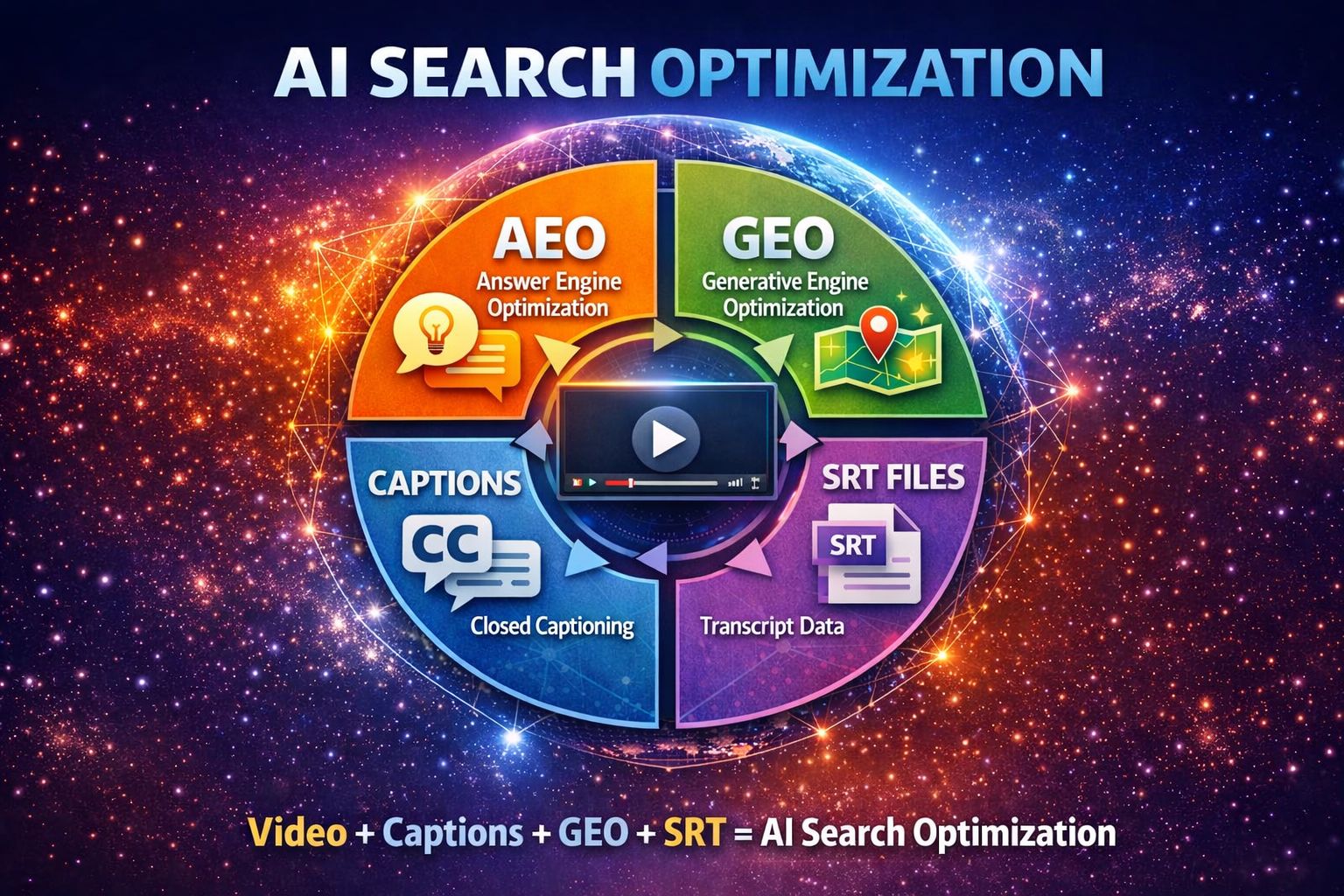 AEO, GEO, Closed Captioning & SRT Files — It’s All AI Search Optimization